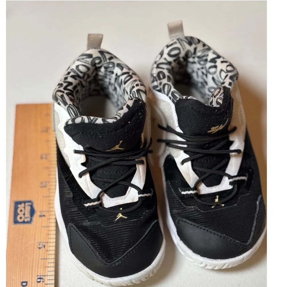 Jordan X Zion 1 DC2023-002 Toddler‎ Kids Shoes Size 8C Black White Sneakers